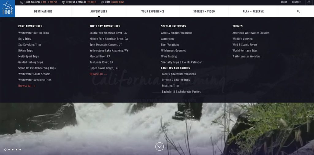 navigation menu